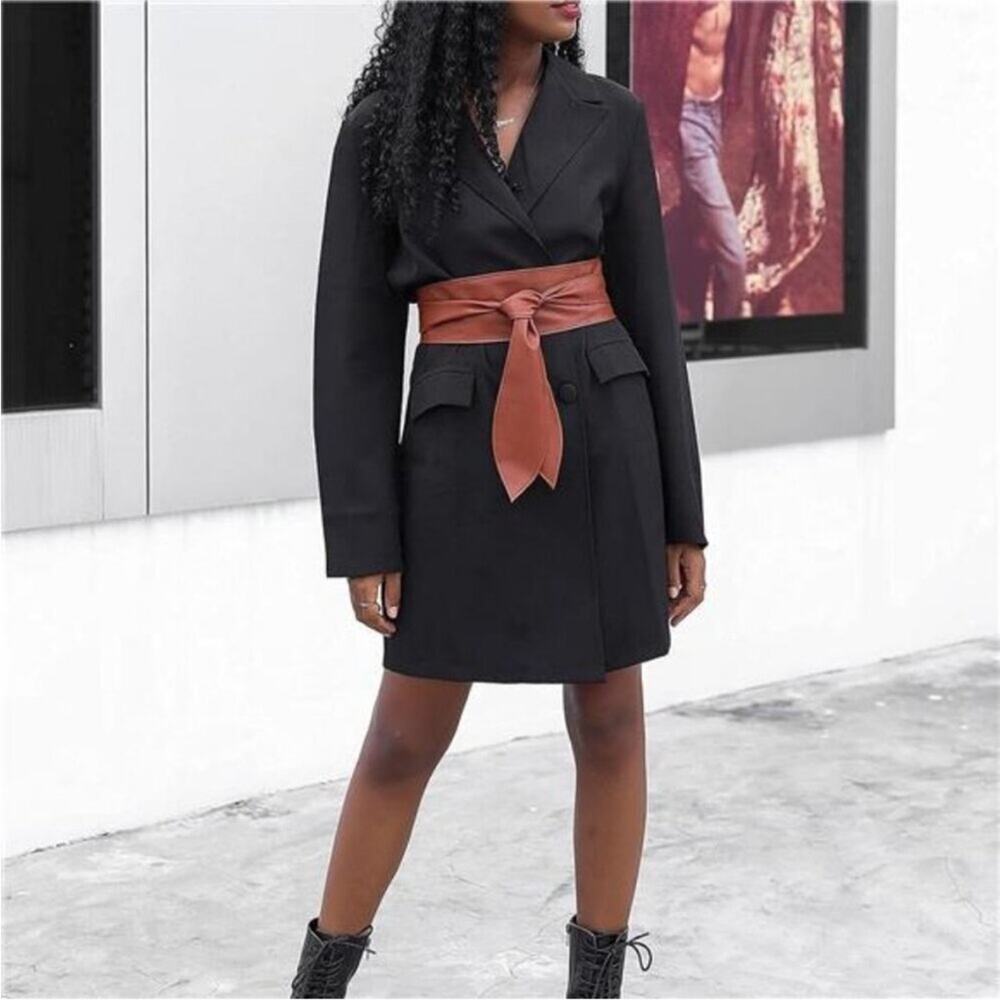 2/$30 Obi Belt Wide Wrap Around Waist Boho Gypsy Self Tie Brown Cinched Corset